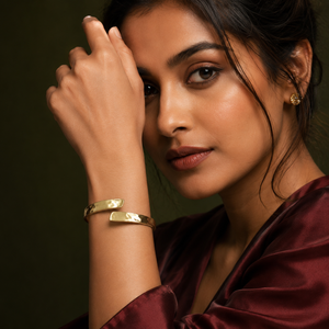 Kadas Gold-Tone Twisted Broad Kada - House of Viya
