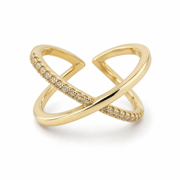 Ring Gold-Tone Adjustable Stainless Steel Infinity Stone Contemporary Design - House of Viya