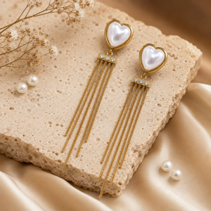 Earrings Gold-Tone V-Shape Geometric Stone Earrings - House of Viya