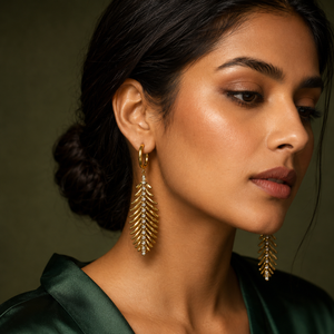 Earrings Gold-Tone Aquamarine Oval Dangle Earrings