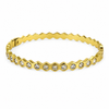 Gold Flush Set Diamond Band Oval Kada for Women | Grain Set Stone Stainless Steel Ladies Bangle | Refined Festive Jewellery