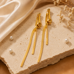 Earrings Gold-Tone Windmill Geometric Crystal Earrings - House of Viya