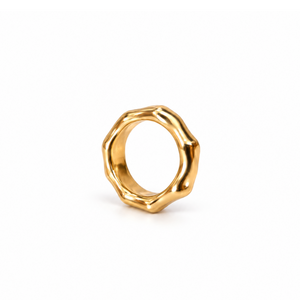 Anti tranish Gold plated Monarch Octagone facedRing for adults - 1PC