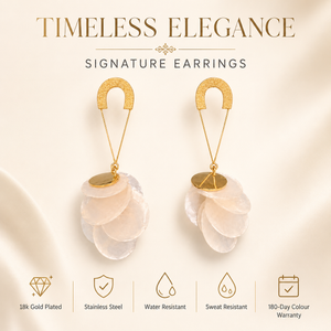 Earrings Gold-Tone Step Cut Geometric Drop Earrings - House of Viya