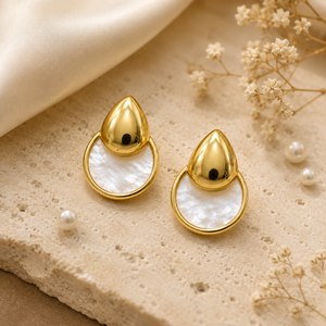 Earrings Gold-Tone Rose Quartz Heart Drop Earrings