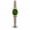 Watches Two-Tone Barrel Green Dial Mesh Bracelet Watch for Women