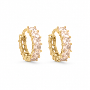 Earrings Gold-Tone Graduated Stone Linear Earrings - House of Viya