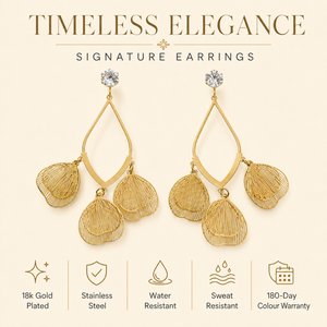 Earrings Gold-Tone Diamond Frame Crystal Earrings - House of Viya
