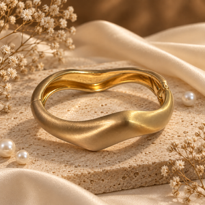 Kadas Gold-Tone Etched Broad Kada
