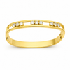 Kadas Gold-Tone Crystal-Studded Floral Design Slim Kada for Women