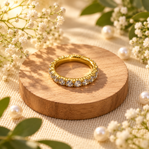 Rings Dual-Tone Polished Yellow Stone Statement Ring