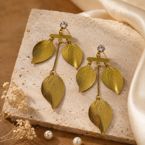 Earrings Gold-Tone Solitaire Round Crystal Earrings - House of Viya