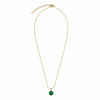 Chain 18K Gold-Plated Delicate Chain with Round Dark Green Pendant