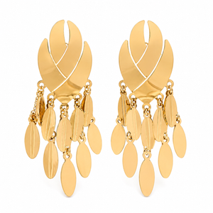 Earrings Gold-Tone Triangle Geometric Crystal Earrings - House of Viya