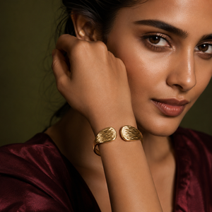 Kadas Gold-Tone Faceted Broad Kada
