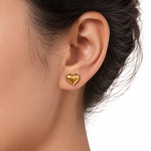 Earrings Gold-Tone Puffy Heart Stud Earrings