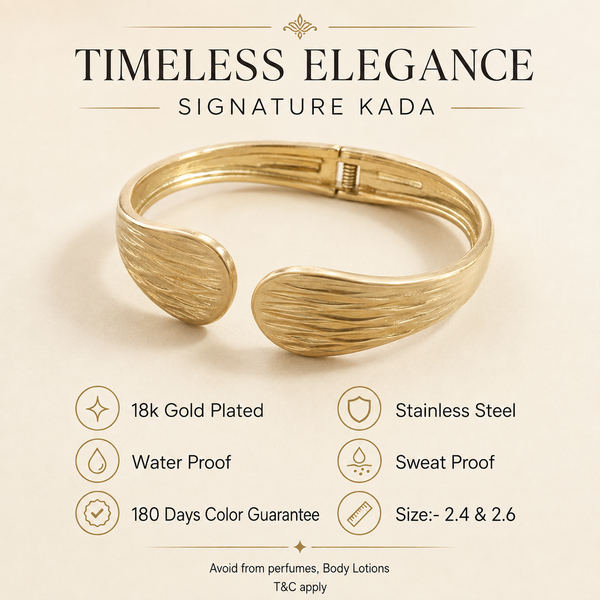 Kadas Gold-Tone Faceted Broad Kada
