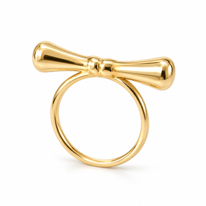Anti tranish Gold plated Monarch Linear statement Ring for adults - 1PC