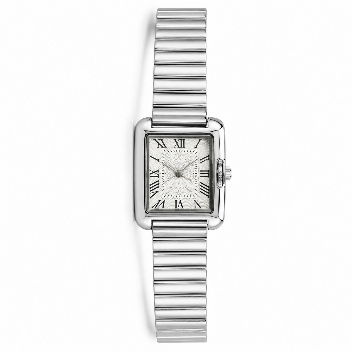 Watches Silver-Tone Square Dial Roman Numeral Bracelet Watch for Women