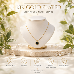 Chain 18K Gold-Plated Minimal Chain with Round Black Pendant - House of Viya