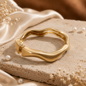 Kadas Gold-Tone Sleek Broad Kada