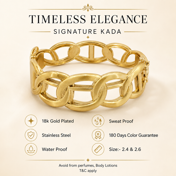 Kadas Gold-Tone Classic Broad Kada