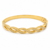 Kadas Gold-Tone Twisted Design Slim Kada for Women