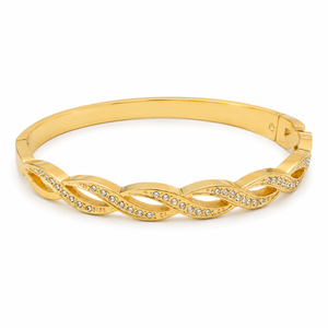 Kadas Gold-Tone Twisted Design Slim Kada for Women