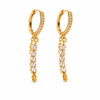 Earrings Gold-Tone Asymmetrical Geometric Crystal Earrings