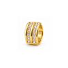 Rings Dual-Tone Polished White Stone Minimalist Ring