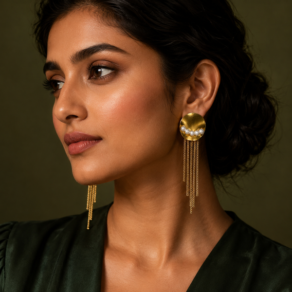 Earrings Gold-Tone Cushion Cut Stone Stud Earrings - House of Viya