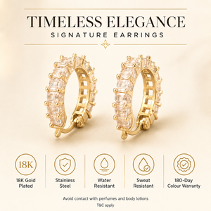 Earrings Gold-Tone Graduated Stone Linear Earrings - House of Viya