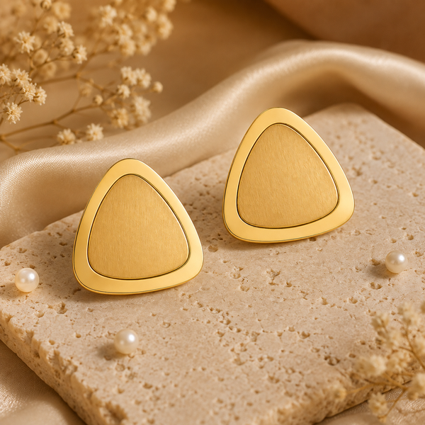 Earrings Gold-Tone Jade Square Hoop Earrings - House of Viya