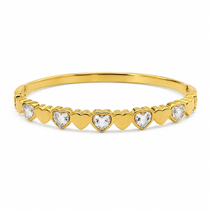 Gold Cluster Diamond Trio Oval Kada for Women | Three Stone Group Stainless Steel Ladies Bangle | Statement Festive Jewellery
