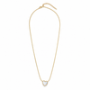 Chain 18K Gold-Plated Fine Snake Chain with White Heart Pearl Pendant
