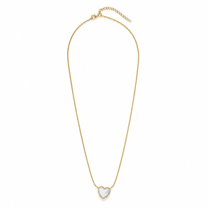 Chain 18K Gold-Plated Fine Snake Chain with White Heart Pearl Pendant - House of Viya