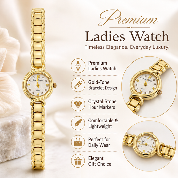 Watches Gold-Tone Round Dial Minimal Bracelet Watch for Women - House of Viya