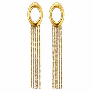 Earrings Gold-Tone Pear-Shaped Crystal Dangle Earrings - House of Viya