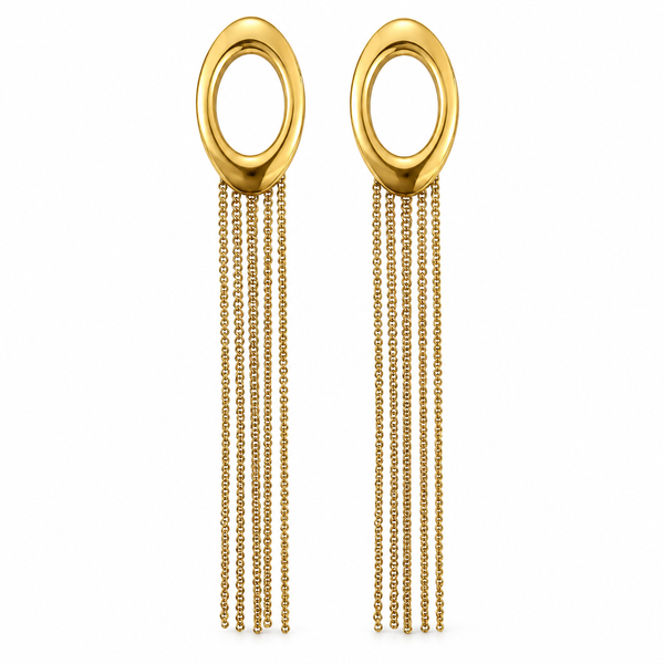 Earrings Gold-Tone Pear-Shaped Crystal Dangle Earrings - House of Viya