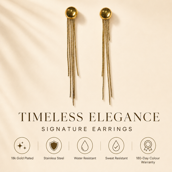 Earrings Gold-Tone Halo Frame Crystal Drop Earrings - House of Viya