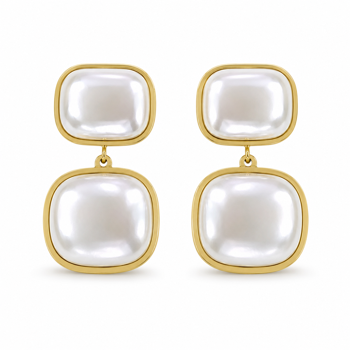Earrings Gold-Tone Diamond-Cut Teardrop Drop Earrings