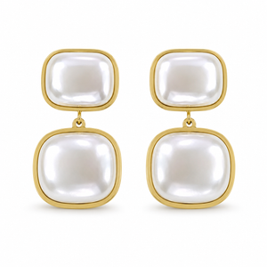 Earrings Gold-Tone Diamond-Cut Teardrop Drop Earrings - House of Viya