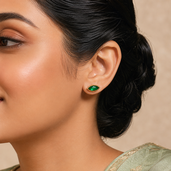 Earrings Crystal, Emerald & Black Kite Halo Stud Earrings Set of 3 Pairs