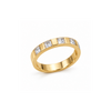 Anti tranish Gold plated 5 Square shaped CZ stone Rings for adults - 1PC