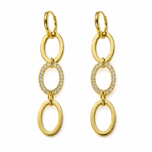 Earrings Gold-Tone Concentric Circle Crystal Earrings - House of Viya