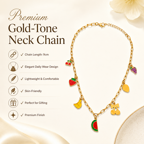 Anti tranish Gold plated 160 No. Chain Link with watermelon hanging chain for adults - 1 Pc
