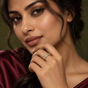 Rings Dual-Tone Polished White Stone Layered Ring