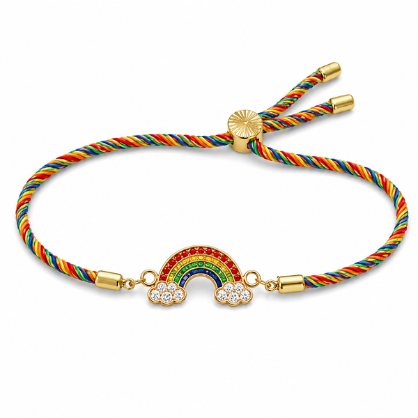 Rakhi Stone-Studded Rainbow Motif Charm Design Rakhi