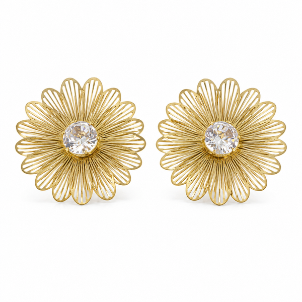 Earrings Gold-Tone Pearl Accent Round Dangle Earrings - House of Viya