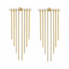Earrings Gold-Tone Rectangular Stone Halo Drop Earrings
